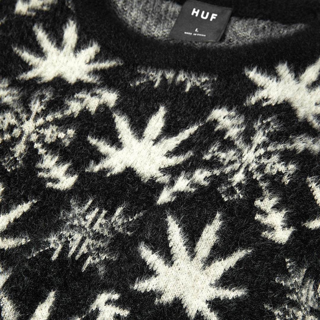 HUF WORLDWIDE(ハフ ワールドワイド)| ARCTIC PLANTLIFE CREWNECK / BLACK | スノーボード・スケートボードのTACTICS JAPAN