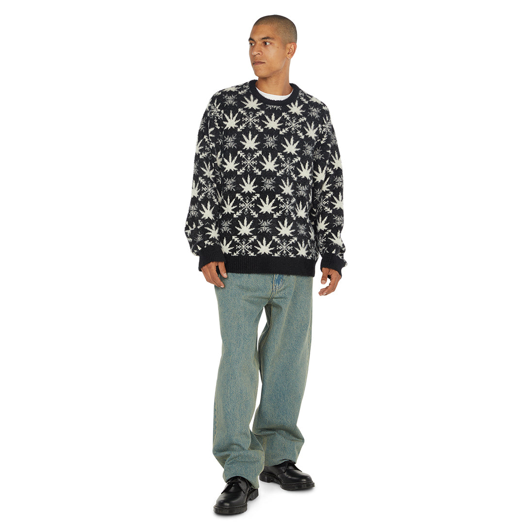 HUF WORLDWIDE(ハフ ワールドワイド)| ARCTIC PLANTLIFE CREWNECK / BLACK | スノーボード・スケートボードのTACTICS JAPAN