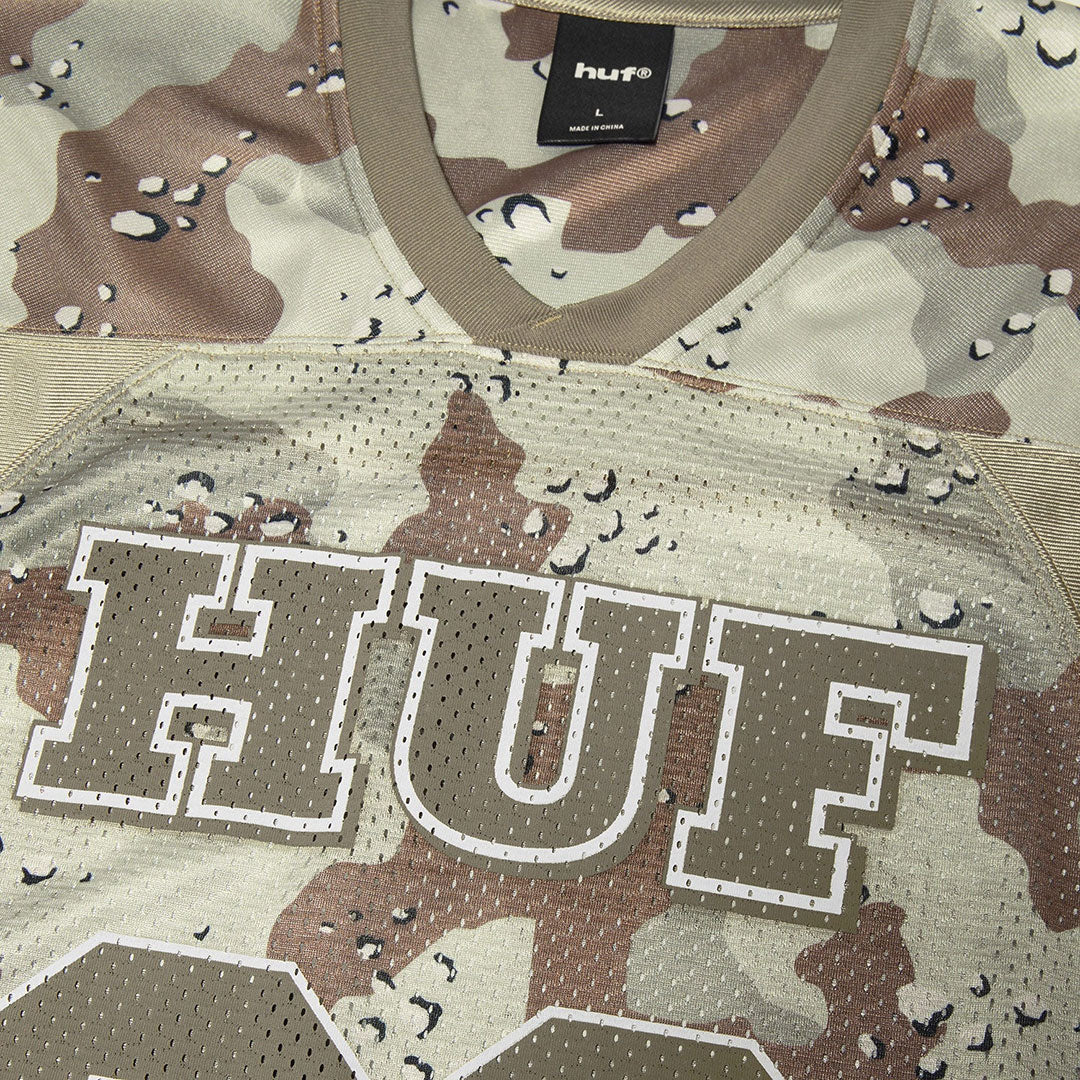 HUF(ハフ)| CAMO FOOTBALL JERSEY / BROWN | スノーボード・スケートボードのTACTICS JAPAN