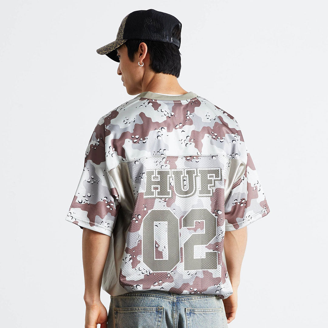 HUF(ハフ)| CAMO FOOTBALL JERSEY / BROWN | スノーボード・スケートボードのTACTICS JAPAN