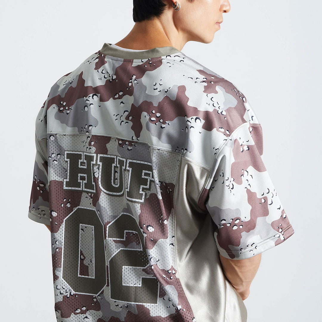 HUF(ハフ)| CAMO FOOTBALL JERSEY / BROWN | スノーボード・スケートボードのTACTICS JAPAN