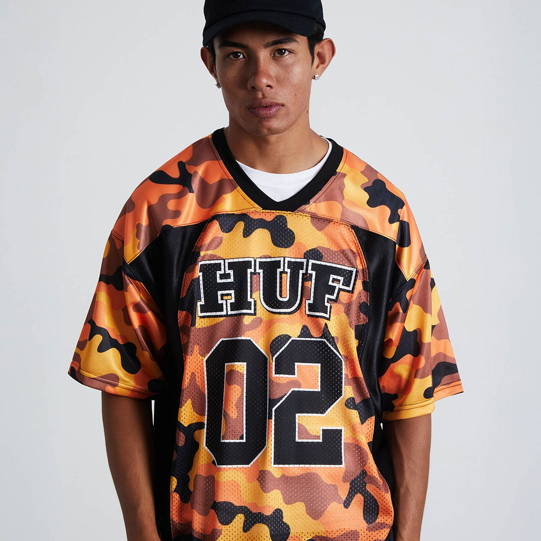 HUF(ハフ)| CAMO FOOTBALL JERSEY / LAVA | スノーボード・スケートボードのTACTICS JAPAN
