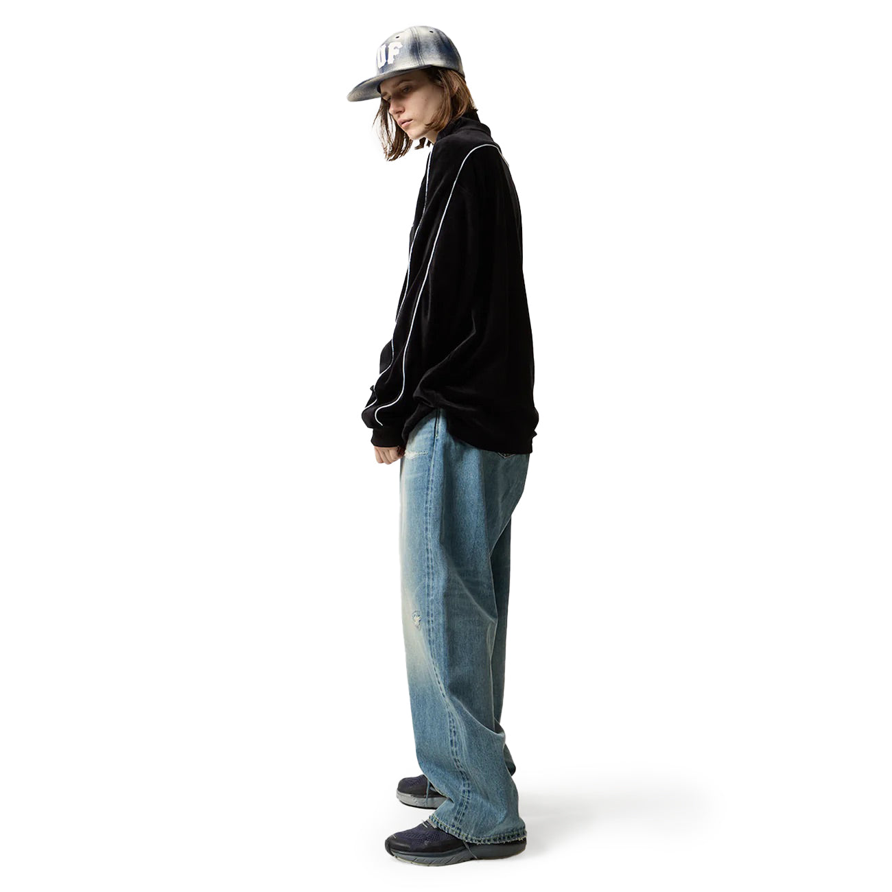 HUF WORLDWIDE(ハフ ワールドワイド)| H DOT VELOUR POLO / BLACK | スノーボード・スケートボードのTACTICS JAPAN
