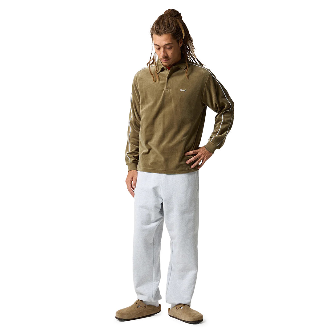 HUF WORLDWIDE(ハフ ワールドワイド)| H DOT VELOUR POLO/ COVERT GREEN | スノーボード・スケートボードのTACTICS JAPAN