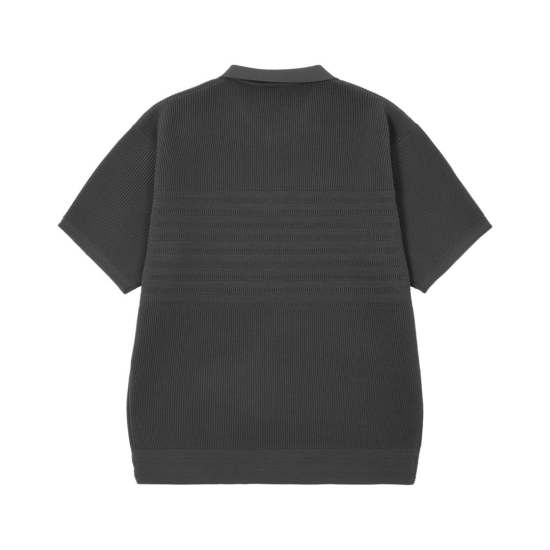 HUF WORLDWIDE(ハフ ワールドワイド)| MEGABLAST KNIT POLO TOP / CHARCOAL | スノーボード・スケートボードのTACTICS JAPAN