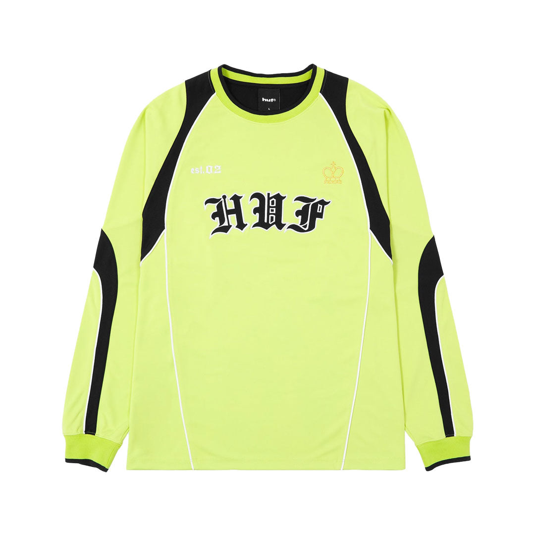 HUF(ハフ)| HARD LUXE JERSEY LS CREW / LIME | スノーボード・スケートボードのTACTICS JAPAN