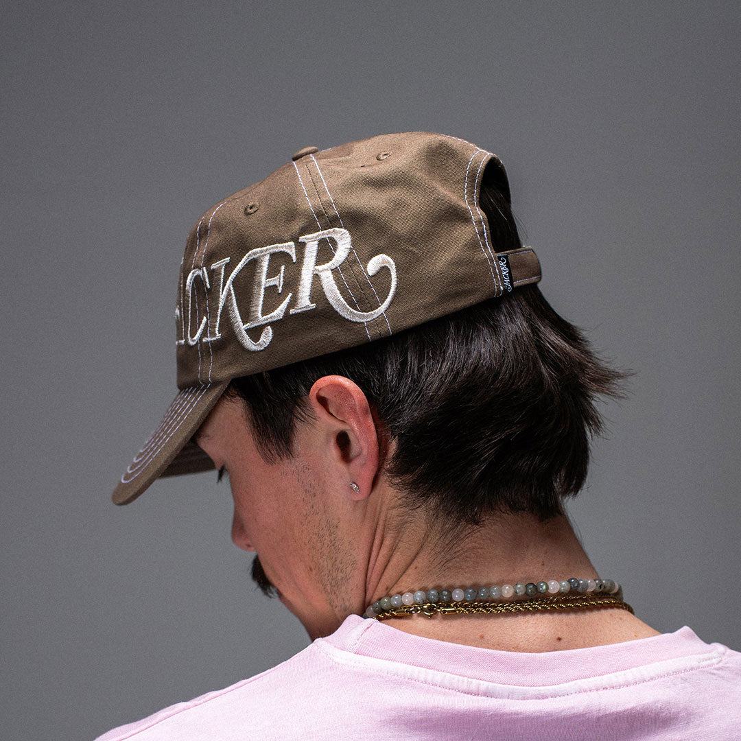 JACKER(ジャッカー)| LOGO SIDE CAP / BROWN | スノーボード・スケートボードのTACTICS JAPAN