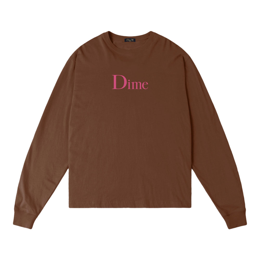 DIME(ダイム)| CLASSIC BIG LOGO LS T-SHIRT / AMERICANO | スノーボード・スケートボードのTACTICS JAPAN