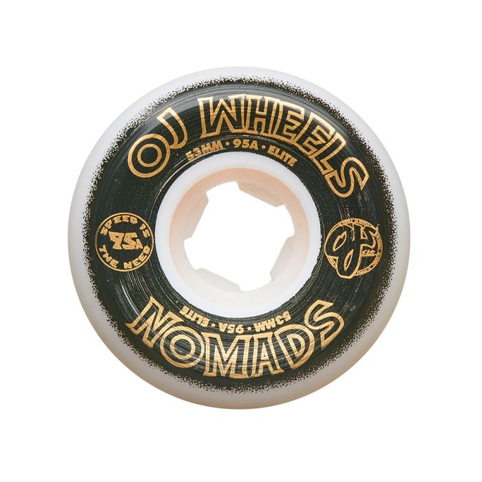 OJ WHEELS(オージェイ ウィール)| ELITE NOMADS / WHITE - 53MM / 54MM 95A | スノーボード・スケートボードのTACTICS JAPAN