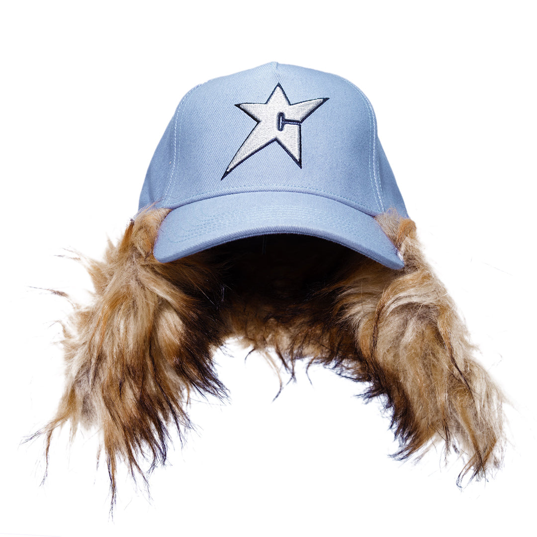 C-STAR FUR HAT / LIGHT DENIM