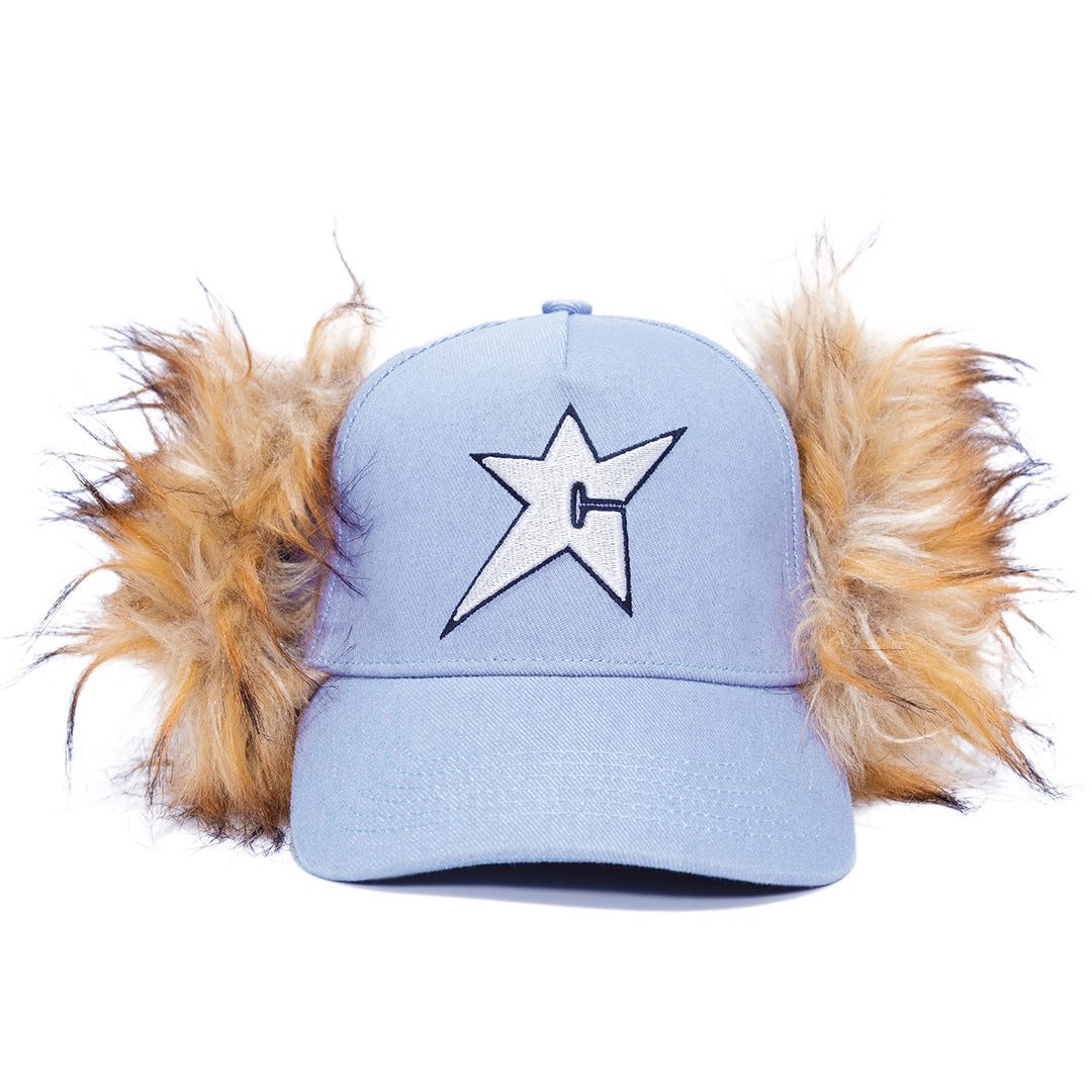 C-STAR FUR HAT / LIGHT DENIM