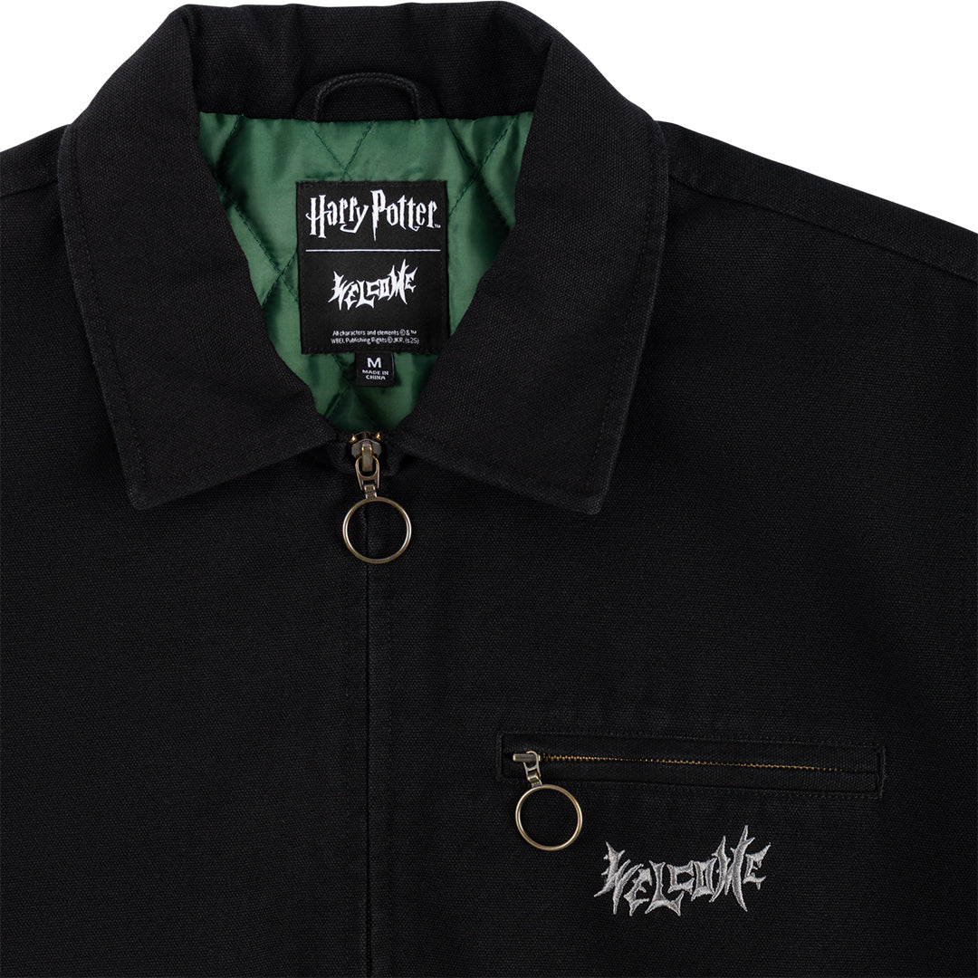 WELCOME SKATEBOARDS(ウェルカム スケートボード)| HARRY POTTER X WELCOME MORSMORDRE CANVAS HARRINGTON L/S JACKET / BLACK | スノーボード・スケートボードのTACTICS JAPAN