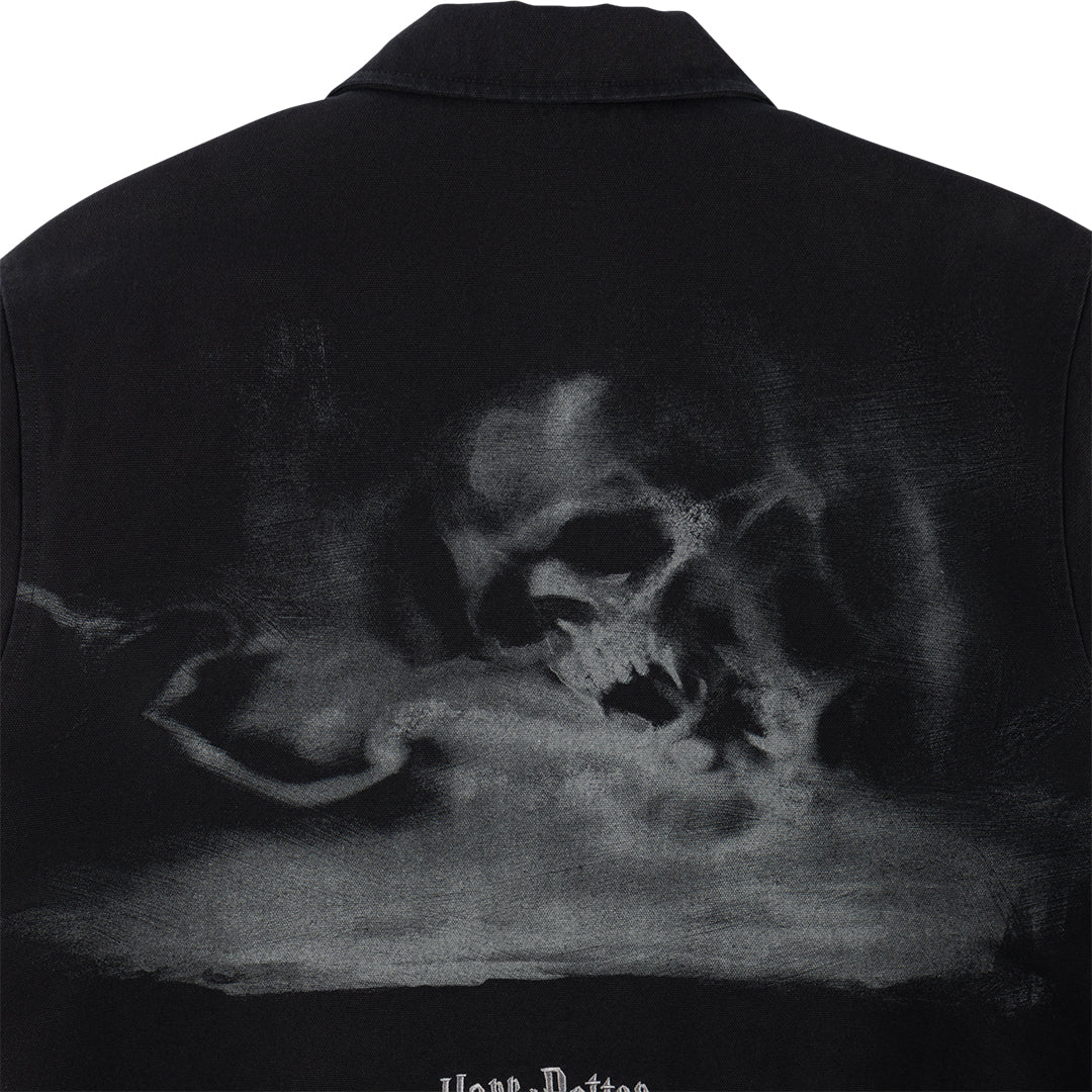 WELCOME SKATEBOARDS(ウェルカム スケートボード)| HARRY POTTER X WELCOME MORSMORDRE CANVAS HARRINGTON L/S JACKET / BLACK | スノーボード・スケートボードのTACTICS JAPAN