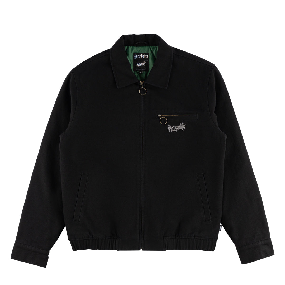 WELCOME SKATEBOARDS(ウェルカム スケートボード)| HARRY POTTER X WELCOME MORSMORDRE CANVAS HARRINGTON L/S JACKET / BLACK | スノーボード・スケートボードのTACTICS JAPAN