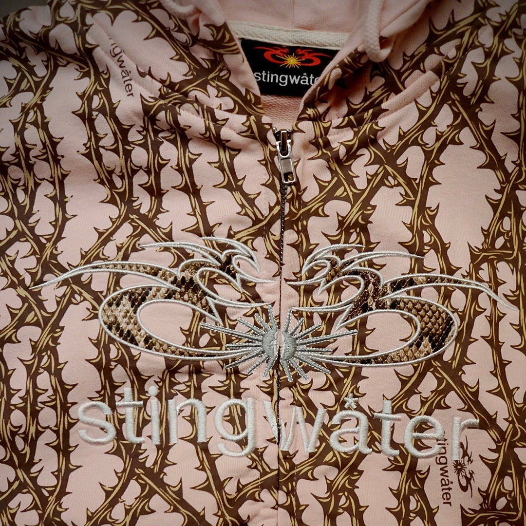 STINGWATER(スティングウォーター)| MOSES SNAKE THORN ZIP UP HOODIE / PINK SALT | スノーボード・スケートボードのTACTICS JAPAN