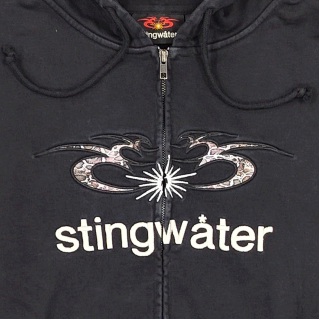 STINGWATER(スティングウォーター)| MOSES SNAKE ZIP UP HOODIE / FADED BLACK | スノーボード・スケートボードのTACTICS JAPAN