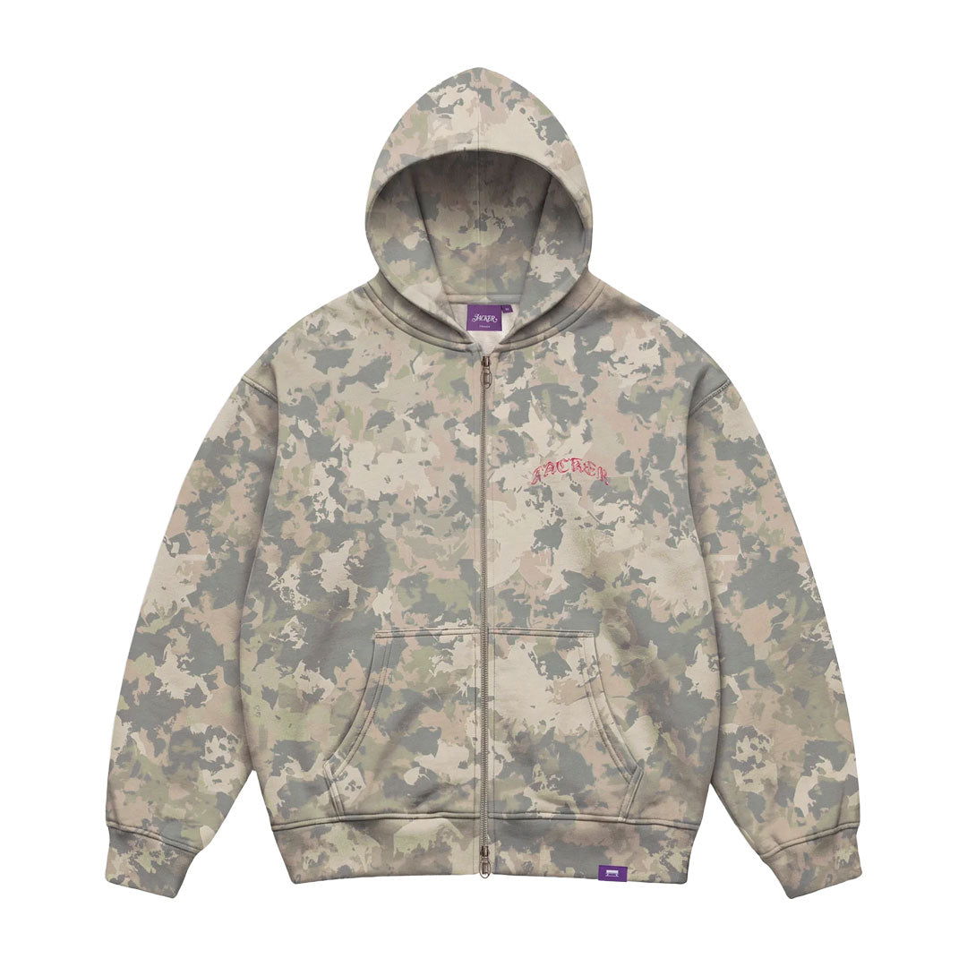 JACKER(ジャッカー)| N°1890 ZIP HOODIE / CAMO | スノーボード・スケートボードのTACTICS JAPAN
