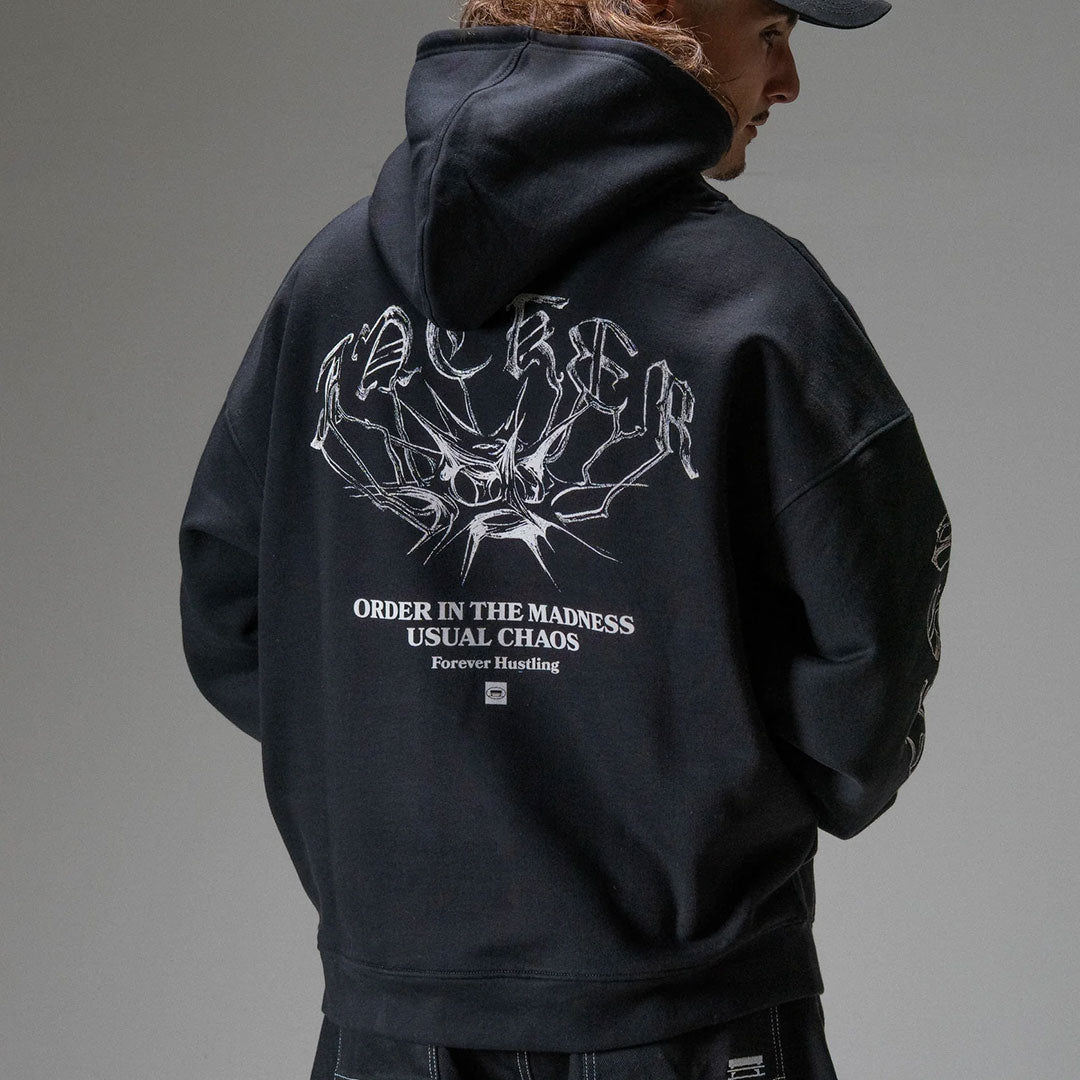 JACKER(ジャッカー)| N°1890 HOODIE / BLACK | スノーボード・スケートボードのTACTICS JAPAN