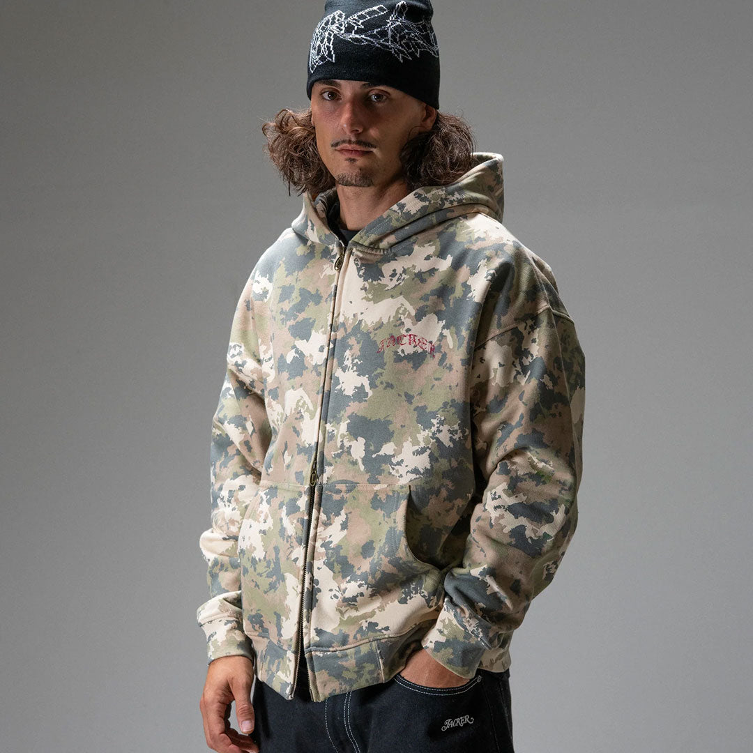 JACKER(ジャッカー)| N°1890 ZIP HOODIE / CAMO | スノーボード・スケートボードのTACTICS JAPAN