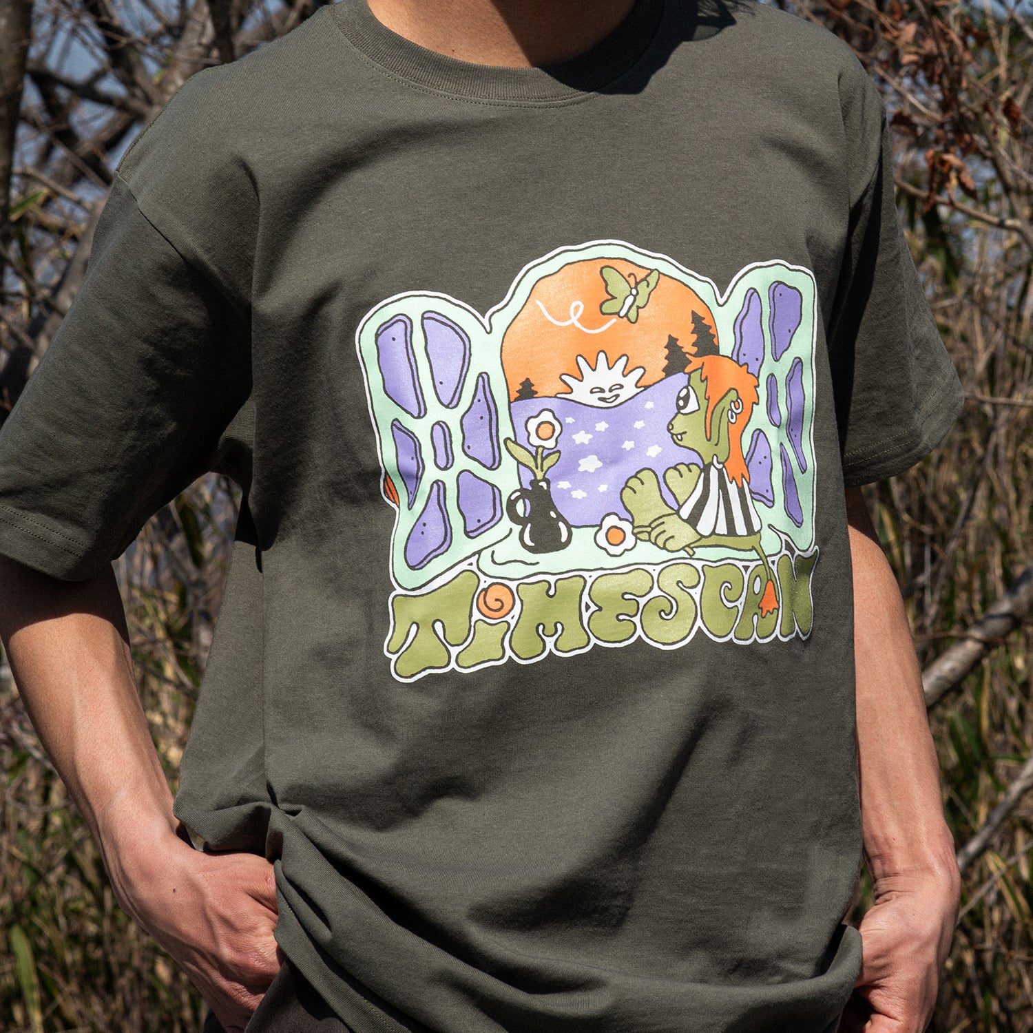 TIMESCAN(タイムスキャン)| PARADISE T-SHIRT / MILITARY GREEN | スノーボード・スケートボードのTACTICS JAPAN