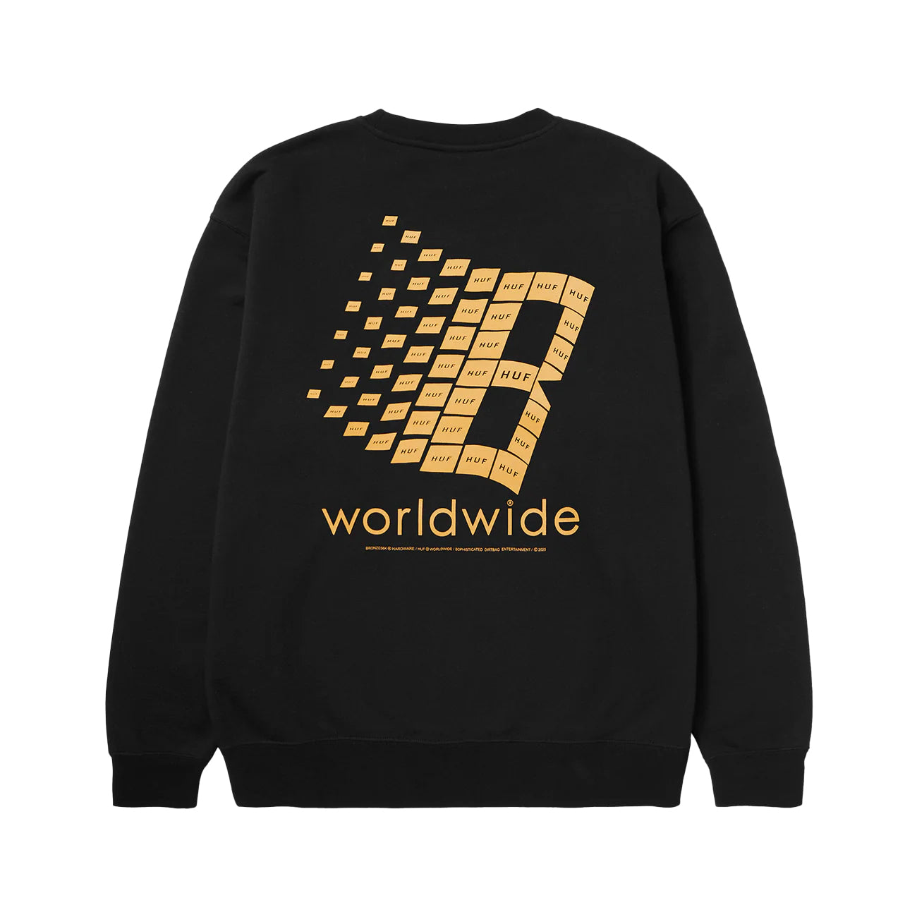 HUF X BRONZE56K CREWNECK/BLACK
