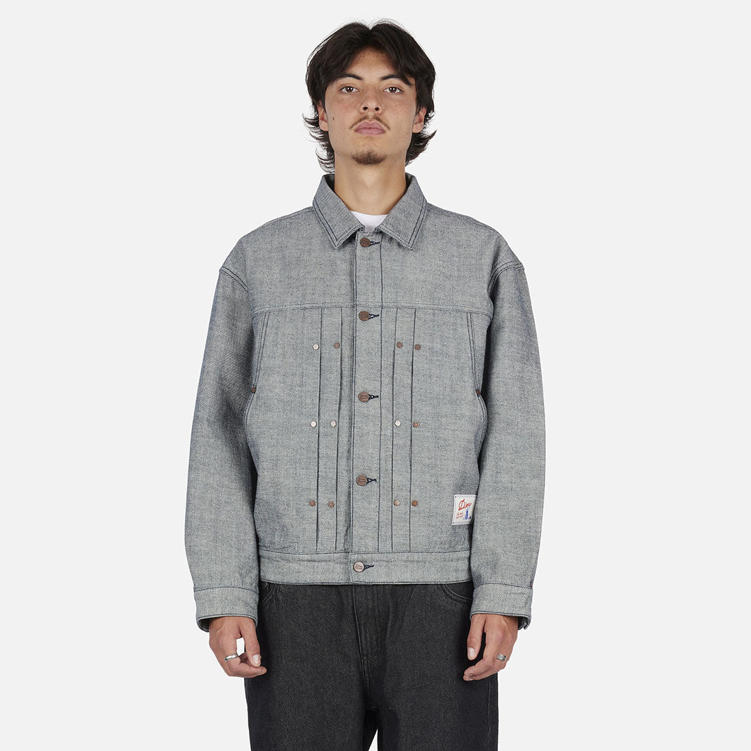 DIME(ダイム)| PLEATED DENIM JACKET / REVERSED INDIGO | スノーボード・スケートボードのTACTICS JAPAN