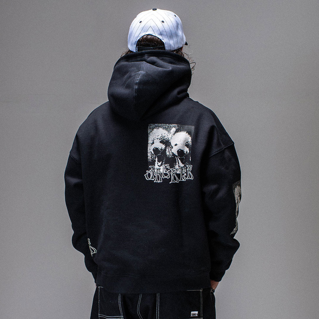 JACKER(ジャッカー)| POODLE PALS HOODIE / BLACK | スノーボード・スケートボードのTACTICS JAPAN