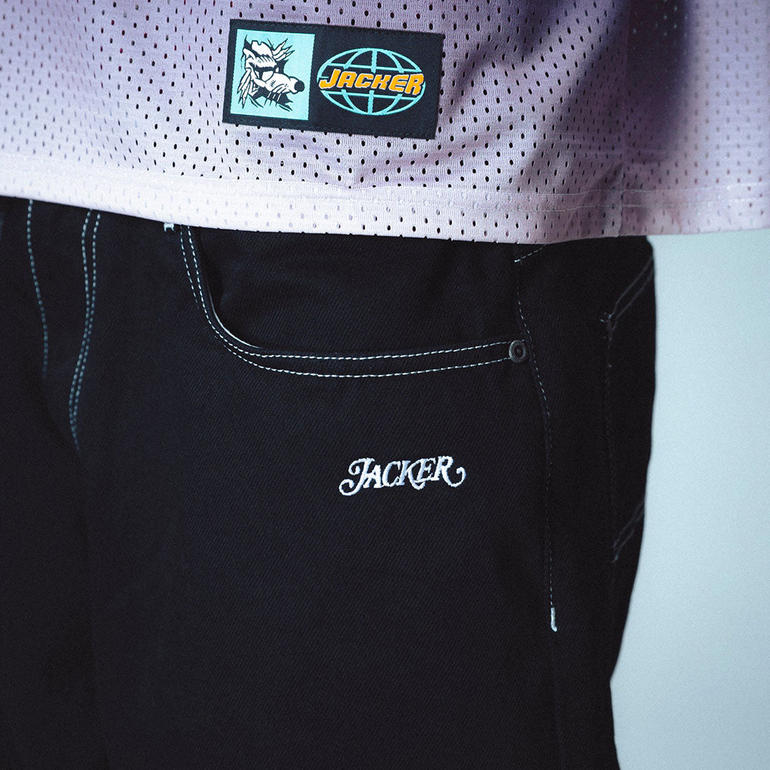 JACKER(ジャッカー)| CLASSIC DENIM BAGGY PANT / BLACK | スノーボード・スケートボードのTACTICS JAPAN