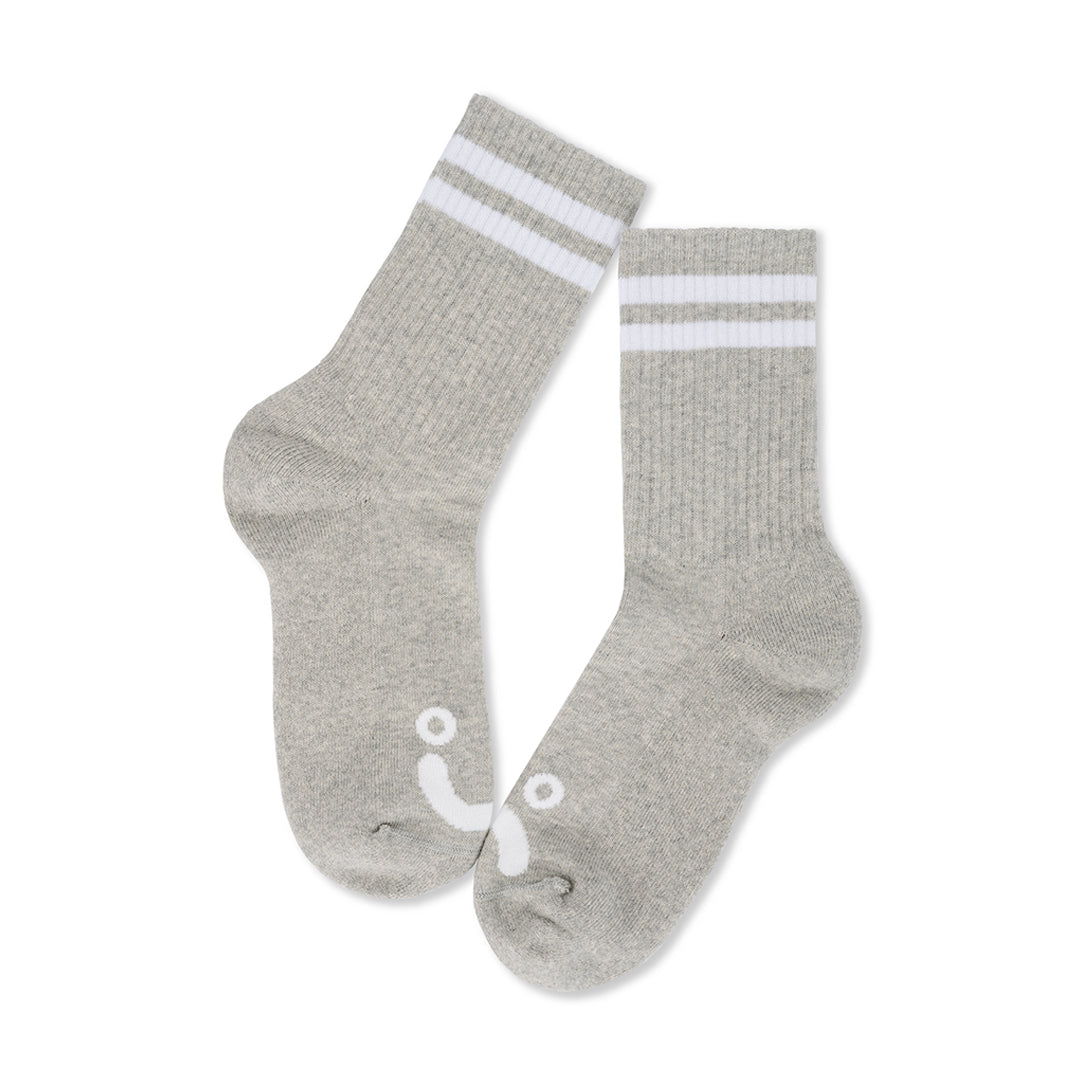 POLAR SKATE CO.(ポーラー スケート カンパニー)| HAPPY SAD RIB SOCKS 39-42 / HEATHER GREY | スノーボード・スケートボードのTACTICS JAPAN