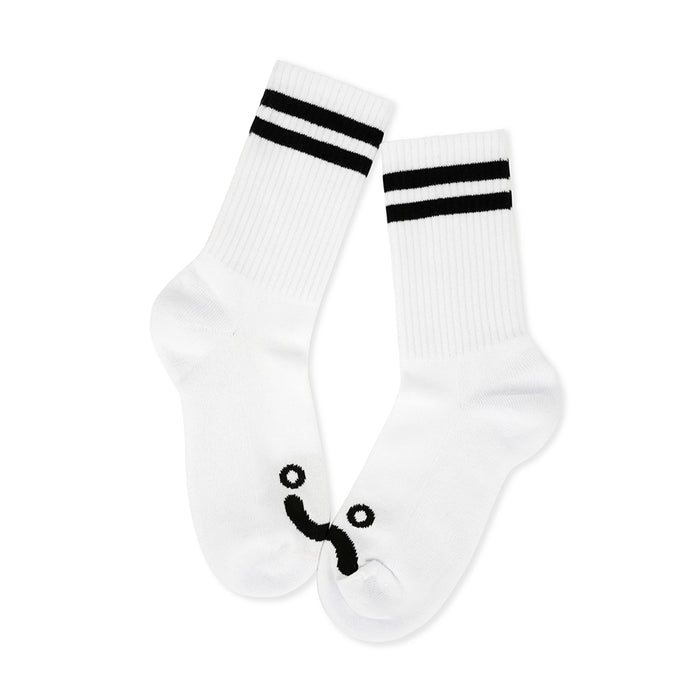 POLAR SKATE CO.(ポーラー スケート カンパニー)| HAPPY SAD RIB SOCKS 39-42 / WHITE | スノーボード・スケートボードのTACTICS JAPAN