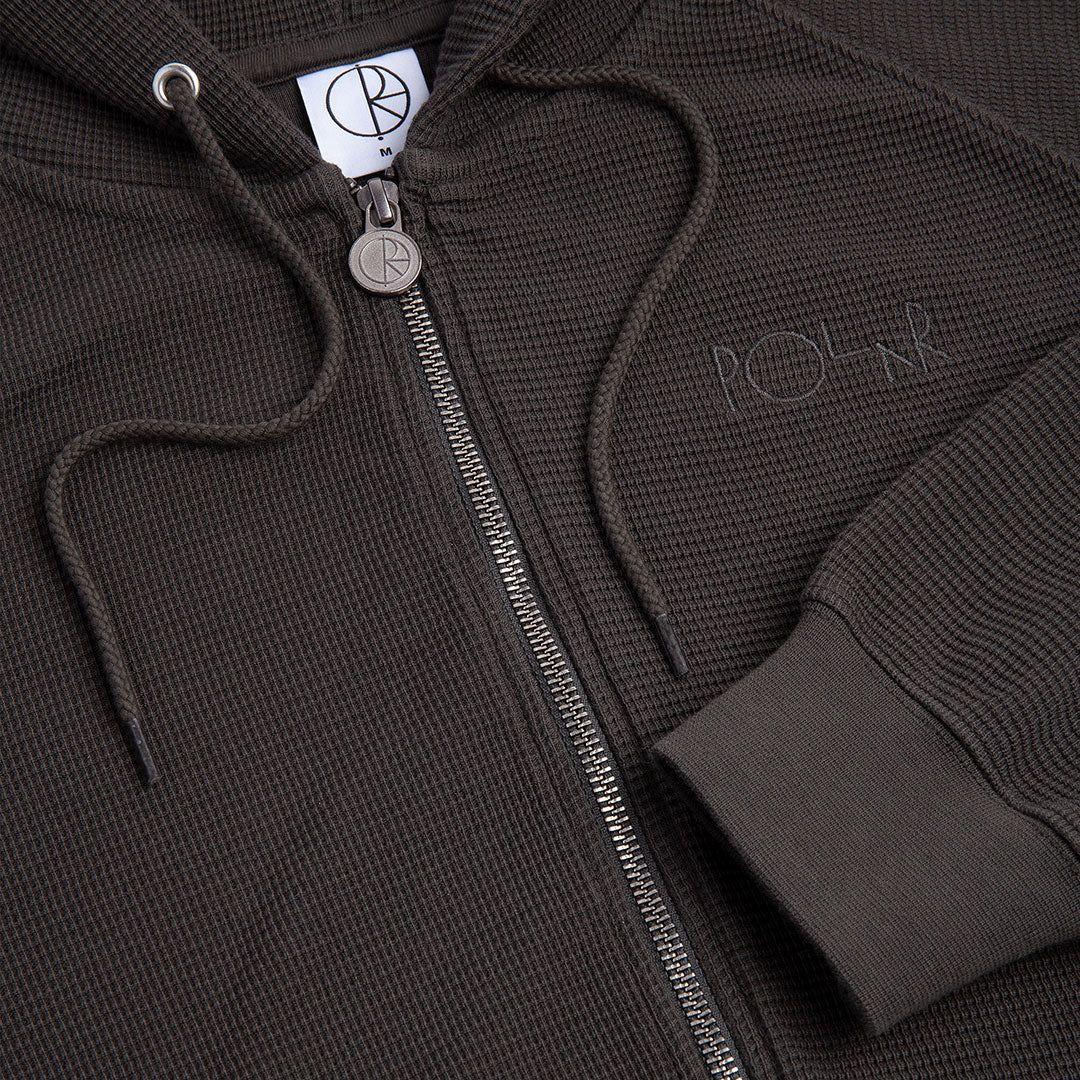 POLAR SKATE CO.(ポーラー スケート カンパニー)| WAFFLE ZIP HOODIE / DIRTY BLACK | スノーボード・スケートボードのTACTICS JAPAN