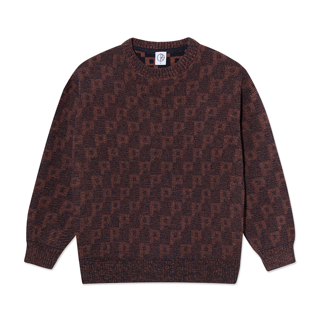 POLAR SKATE CO.(ポーラー スケート カンパニー)| P PATTERN GEORGE SWEATER / NAVY/ORANGE | スノーボード・スケートボードのTACTICS JAPAN