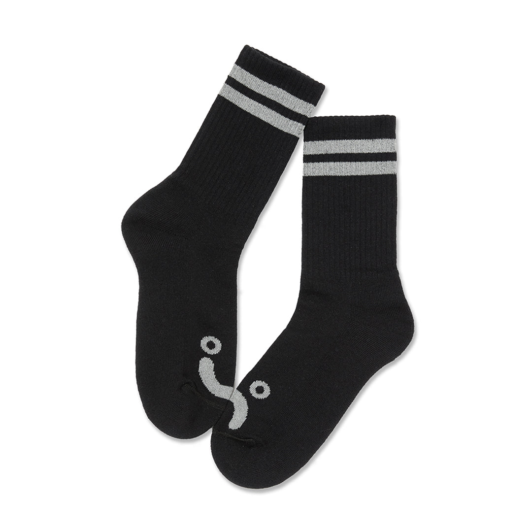 POLAR SKATE CO.(ポーラー スケート カンパニー)| HAPPY SAD RIB SOCKS 39-42 / BLACK/HEATHER GREY | スノーボード・スケートボードのTACTICS JAPAN