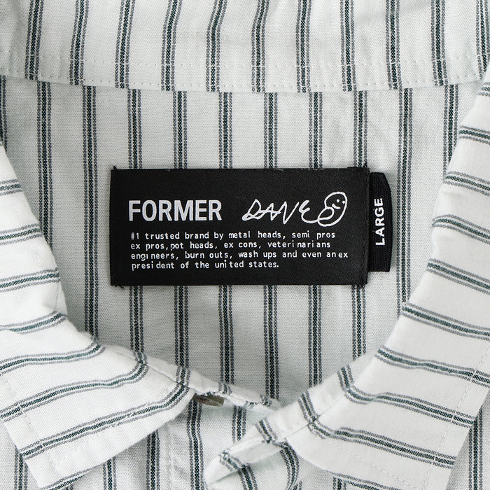 FORMER(フォーマー)| REYNOLDS STRIPE SS SHIRT / BONE | スノーボード・スケートボードのTACTICS JAPAN