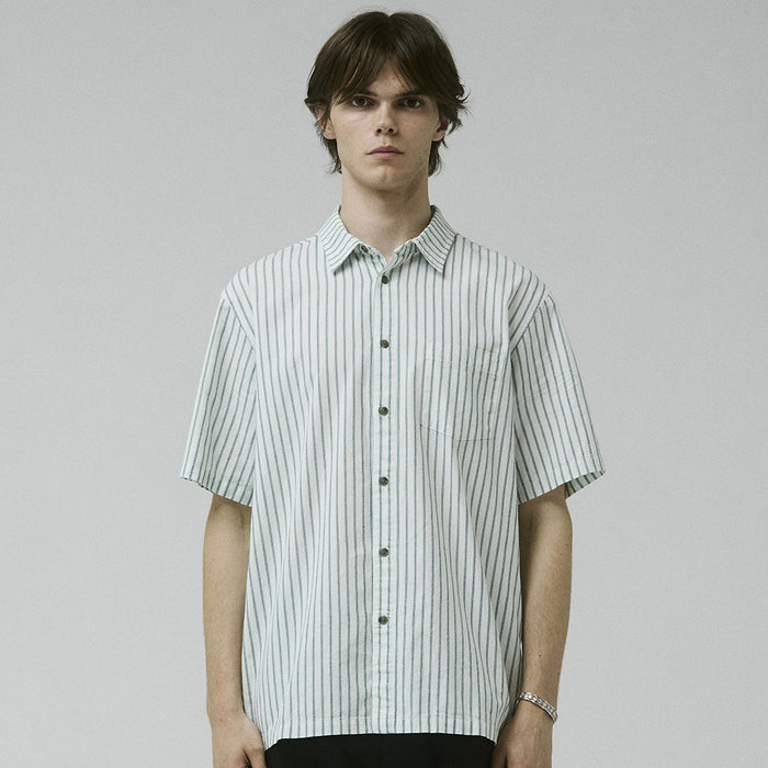 FORMER(フォーマー)| REYNOLDS STRIPE SS SHIRT / BONE | スノーボード・スケートボードのTACTICS JAPAN