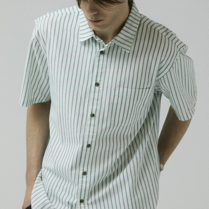 FORMER(フォーマー)| REYNOLDS STRIPE SS SHIRT / BONE | スノーボード・スケートボードのTACTICS JAPAN