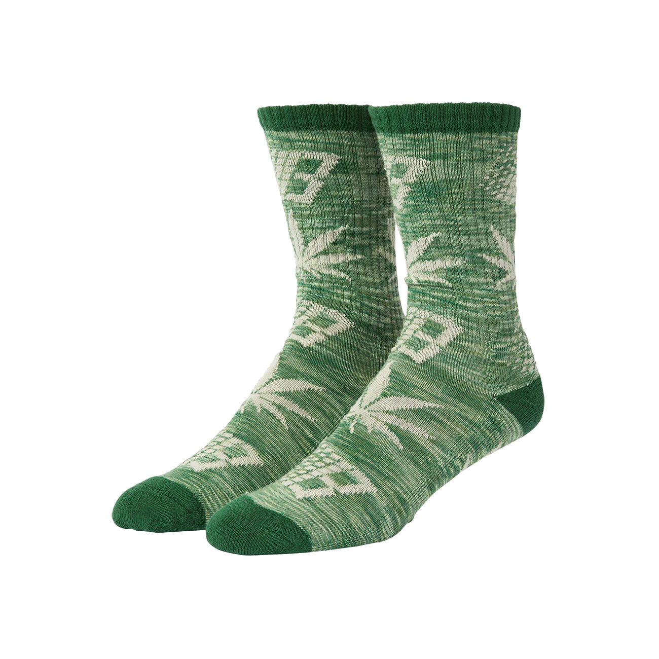 HUF X BRONZE56K PLANTLIFE MARLED SOCKS / GREEN