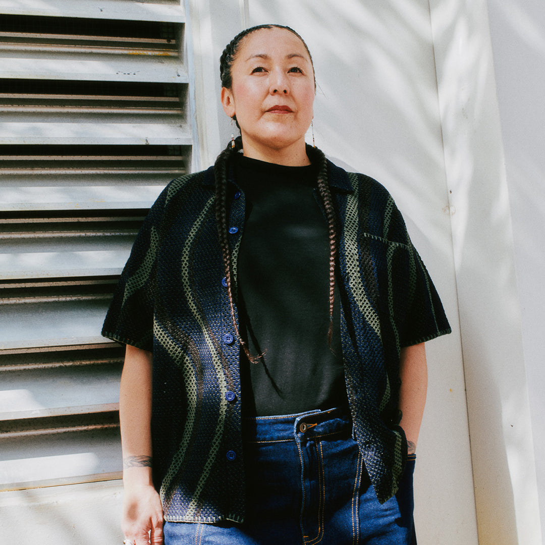 DIME MTL(ダイム モントリオール)| SOLEIL BUTTON-UP KNIT / NAVY | スノーボード・スケートボードのTACTICS JAPAN