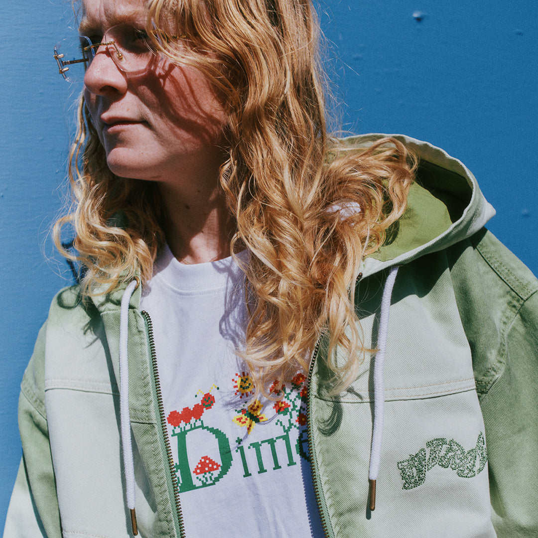 DIME MTL(ダイム モントリオール)| CLASSIC CROSS STITCH T-SHIRT / WHITE | スノーボード・スケートボードのTACTICS JAPAN