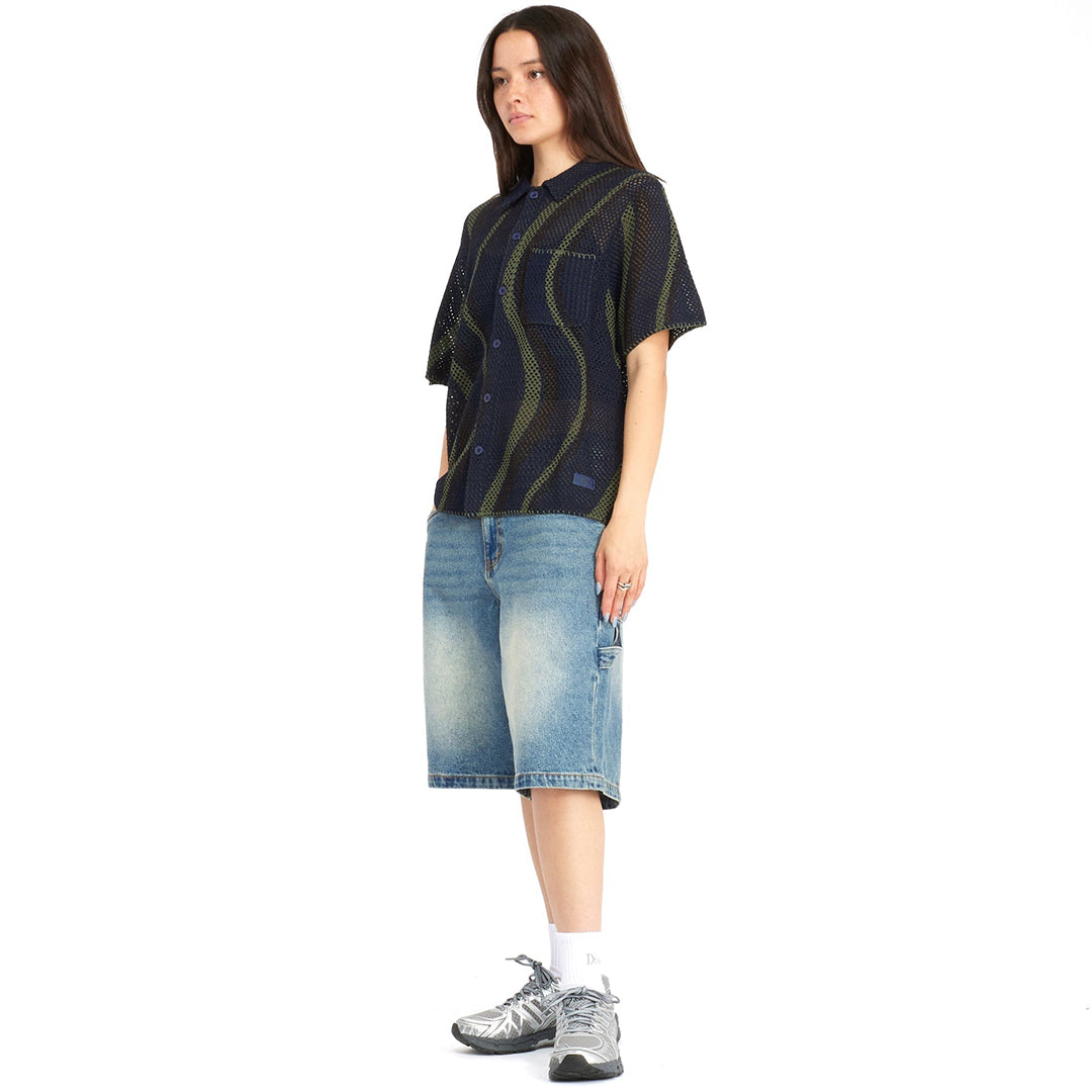 DIME MTL(ダイム モントリオール)| SOLEIL BUTTON-UP KNIT / NAVY | スノーボード・スケートボードのTACTICS JAPAN