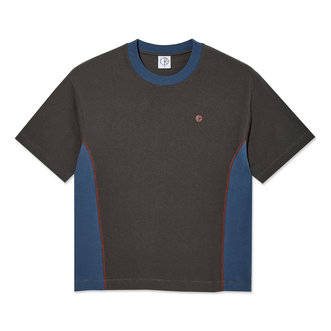POLAR SKATE CO.(ポーラー スケート カンパニー)| SURF PANEL TEE/ DIRTY BLACK/GREY BLUE | スノーボード・スケートボードのTACTICS JAPAN
