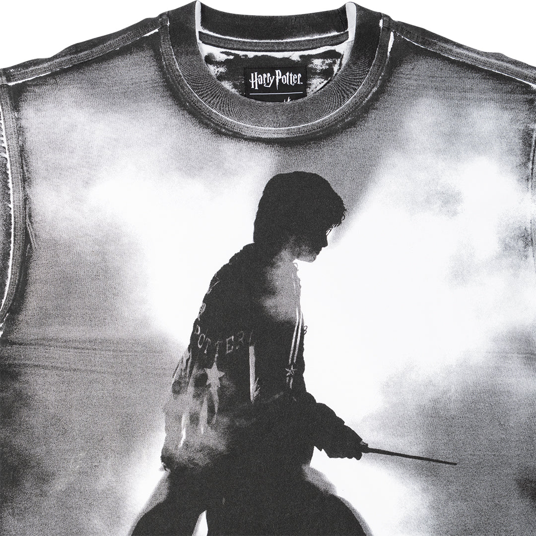 WELCOME SKATEBOARDS(ウェルカム スケートボード)| HARRY POTTER X WELCOME SHADOW ALL-OVER-PRINT S/S KNIT / WHITE | スノーボード・スケートボードのTACTICS JAPAN