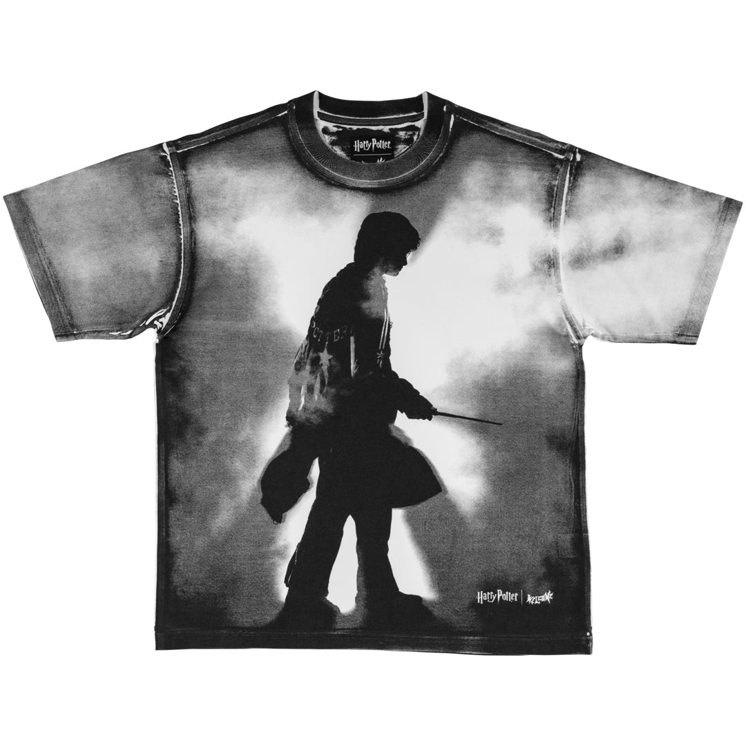 WELCOME SKATEBOARDS(ウェルカム スケートボード)| HARRY POTTER X WELCOME SHADOW ALL-OVER-PRINT S/S KNIT / WHITE | スノーボード・スケートボードのTACTICS JAPAN