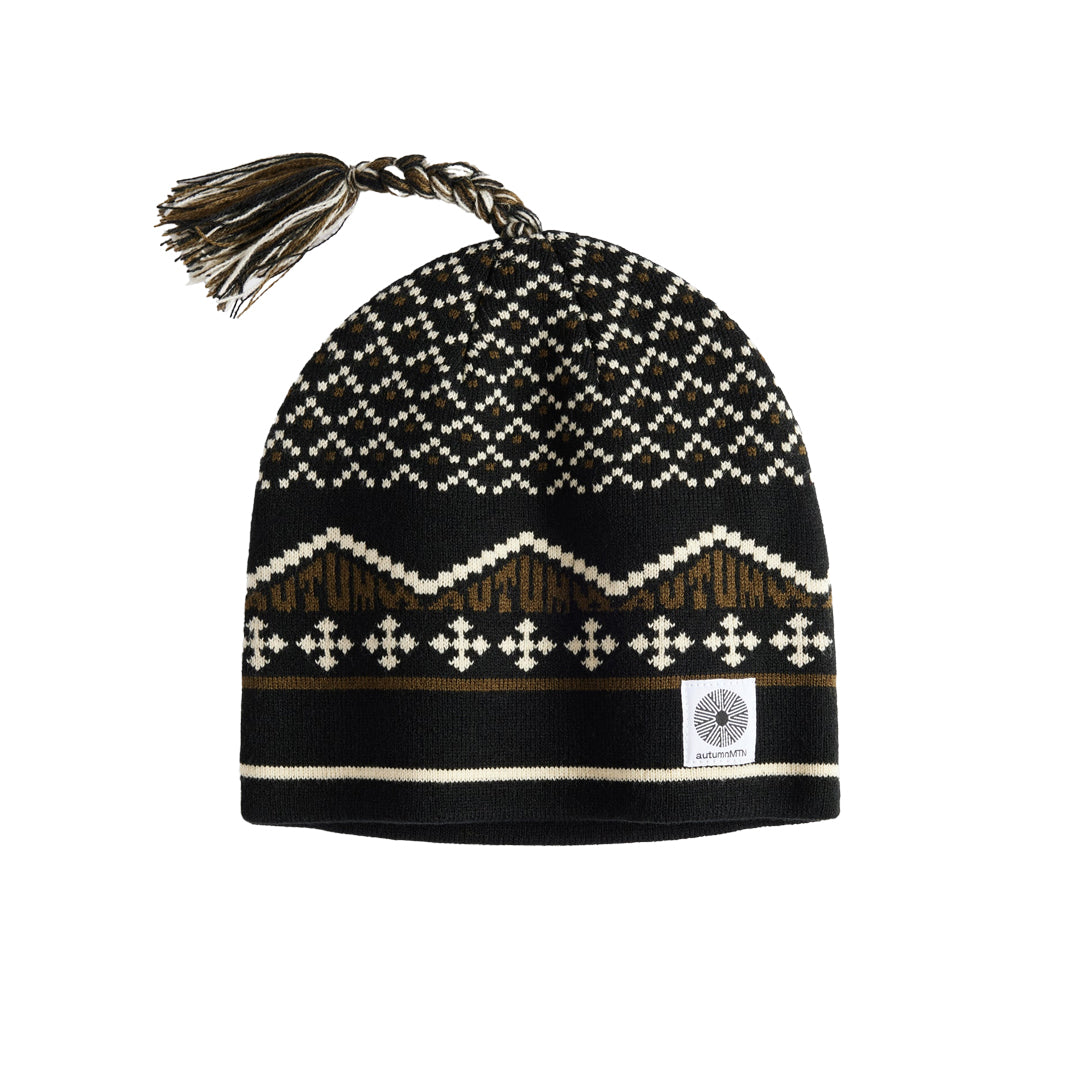 AUTUMN HEADWEAR(オータム ヘッドウェア)| TASSLE BEANIE / BLACK | スノーボード・スケートボードのTACTICS JAPAN