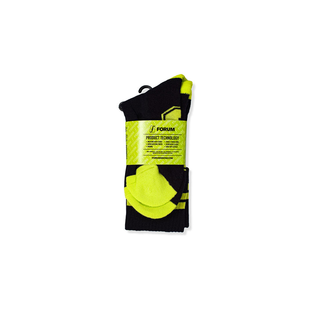FORUM SNOWBOARDS(フォーラム スノーボード)| THE FORUM RIDING SOCK / BLACK YELLOW | スノーボード・スケートボードのTACTICS JAPAN