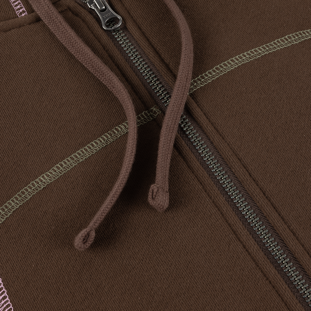 DIME MTL(ダイム モントリオール)| COURT ZIP HOODIE / BROWN MULTI | スケートボード・スノーボードのTACTICS JAPAN