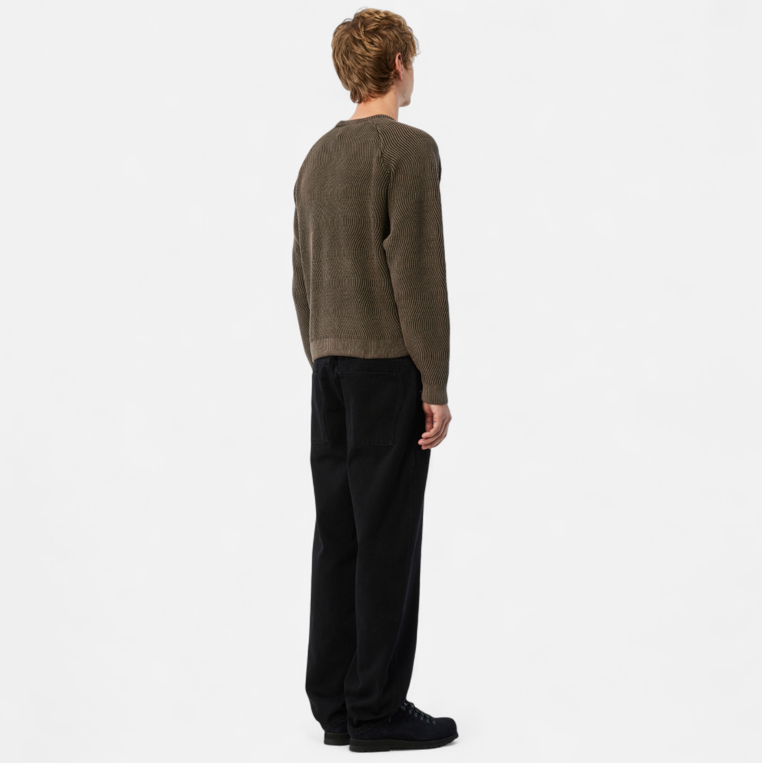 WAVE KNIT SWEATER / BROWN