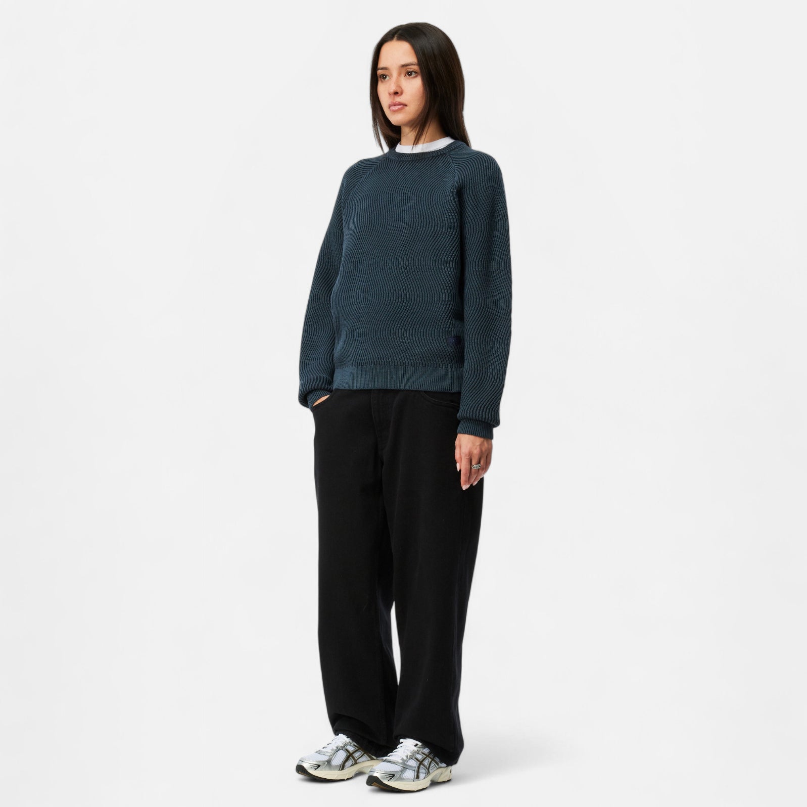 DIME MTL(ダイム モントリオール)| WAVE KNIT SWEATER / NAVY | スケートボード・スノーボードのTACTICS JAPAN
