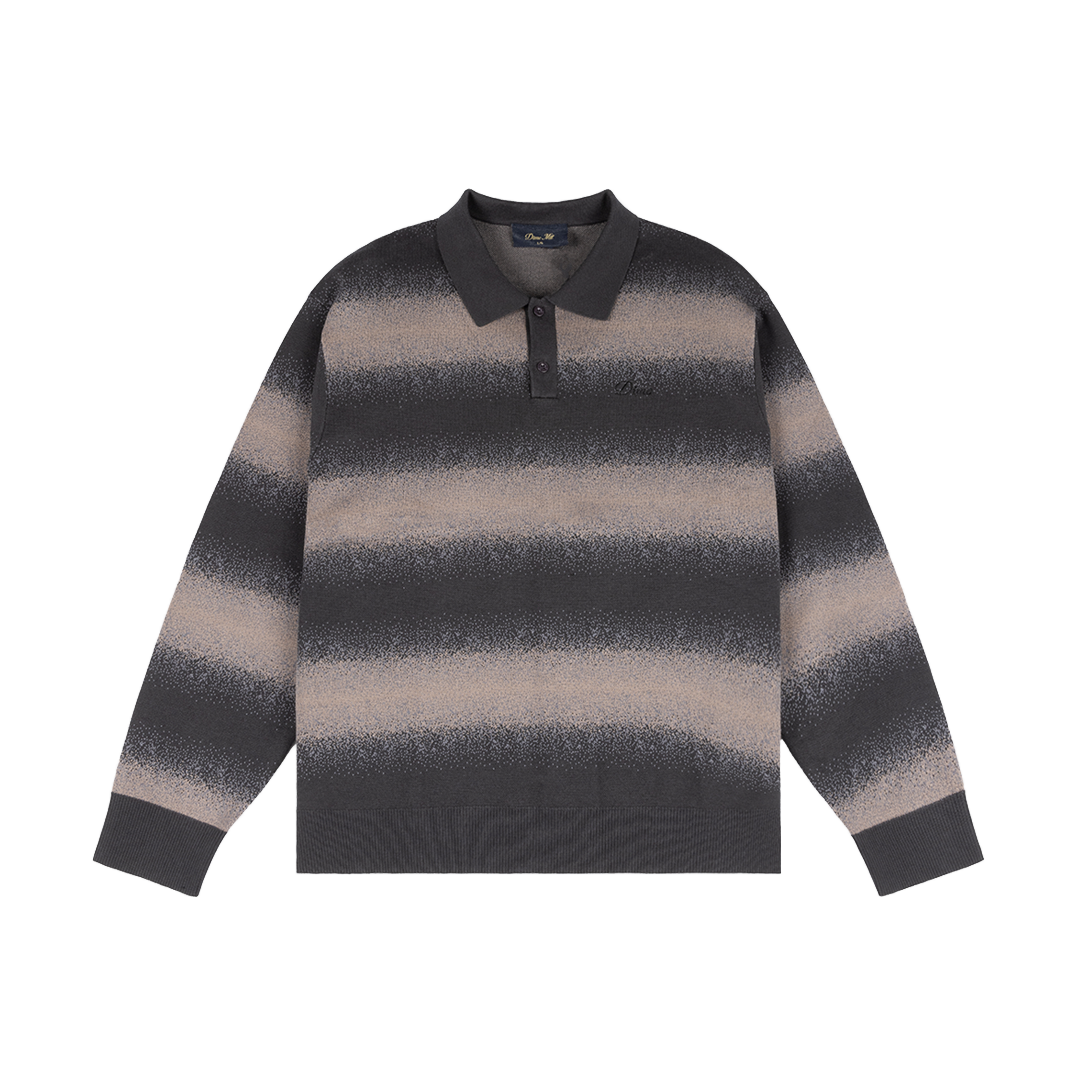 DIME MTL(ダイム モントリオール)| STRIPED RUGBY KNIT / CHARCOAL MULTI | スケートボード・スノーボードのTACTICS JAPAN