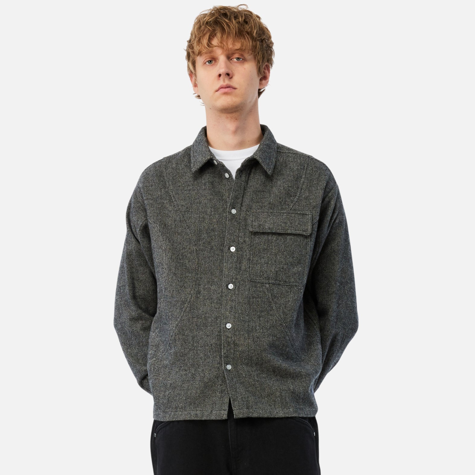 DIME MTL(ダイム モントリオール)| WOOL OVERSHIRT / SILVER | スケートボード・スノーボードのTACTICS JAPAN